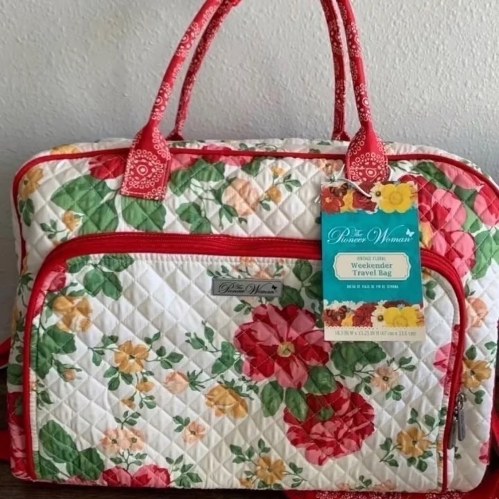 HTF Pioneer Woman Vintage Floral Weekender Bag Rare Retired Bag NEW - Picture 5 of 5